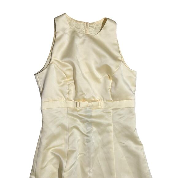 Vintage Scott McClintock Millennium 2000 Satin Dress Sz 4 Butter Yellow Gown - Picture 7 of 16